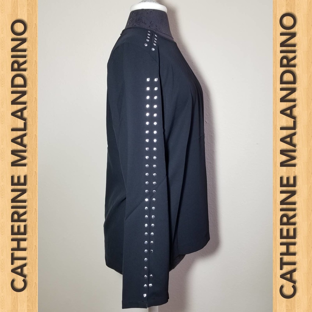 CATHERINE MALANDRINO NWT Blouse Tops Long Sleeve Studs Size Small Color … - Picture 3 of 6